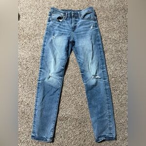 American Eagle athletic fit Distressed Blue Jeans